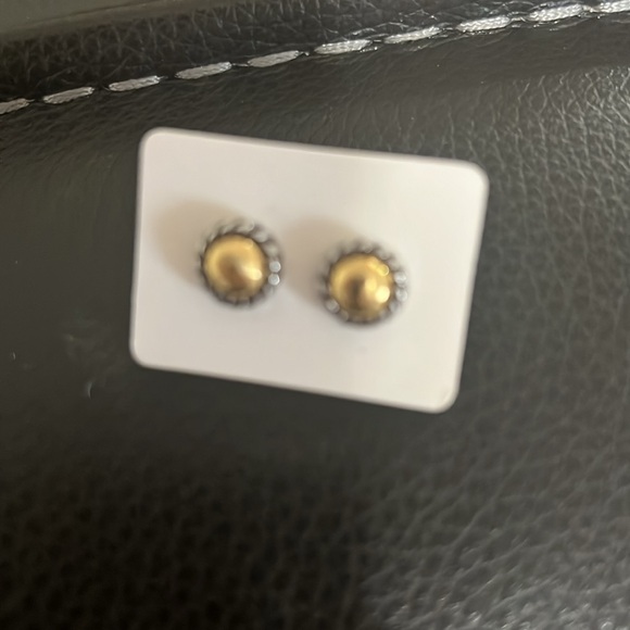 Brighton two tone bangle with crystal earrings stud. - Picture 9 of 9